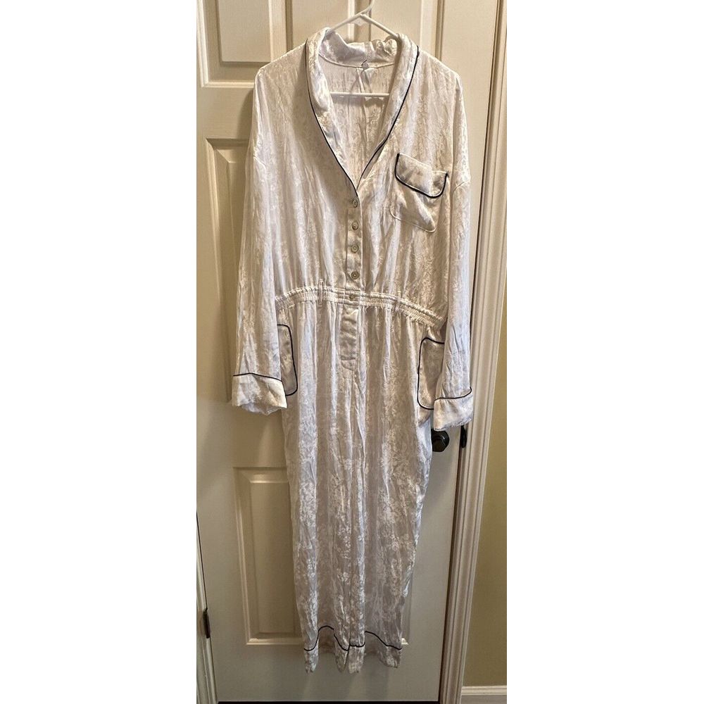 Free People Intimately Just Because One Piece Jumpsuit White/Black, Large